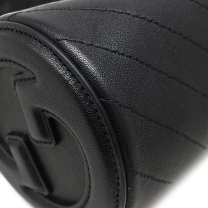 Gucci Shoulder Bag Blondi One Shoulder Leather Black Silver Hardware Black