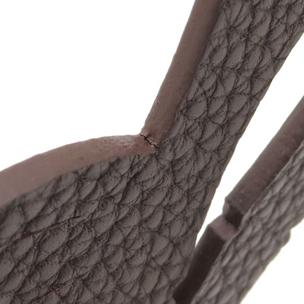 Hermes Bag Charm Petit Ash Bamboo Vaux Epson Togo Red and Brown Red Brown