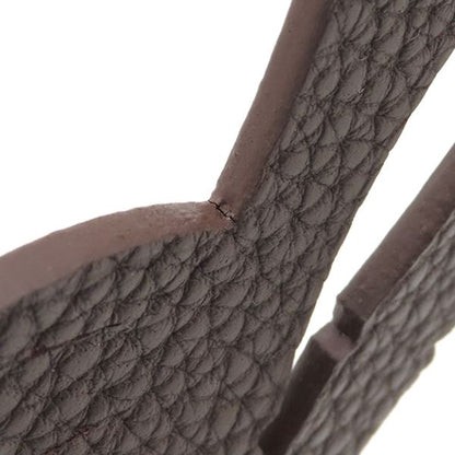 Hermes Bag Charm Petit Ash Bamboo Vaux Epson Togo Red and Brown Red Brown