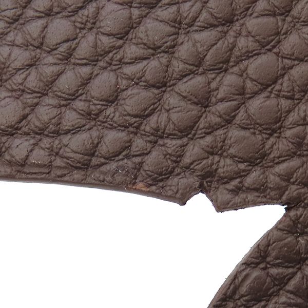 Hermes Bag Charm Petit Ash Bamboo Vaux Epson Togo Red and Brown Red Brown