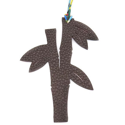 Hermes Bag Charm Petit Ash Bamboo Vaux Epson Togo Red and Brown Red Brown
