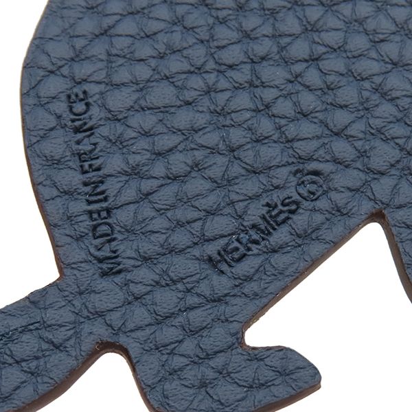 Hermes Bag Charm Petit Ash Sal Vaux Epson Togo Grey and Navy Blue Monkey Charm