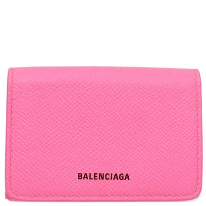 Balenciaga Trifold Wallet Ville Mini Wallet Calf Pink Silver Hardware Compact