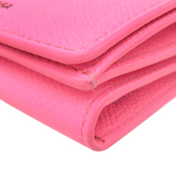 Balenciaga Trifold Wallet Ville Mini Wallet Calf Pink Silver Hardware Compact