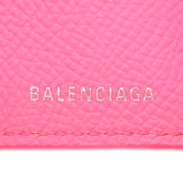 Balenciaga Trifold Wallet Ville Mini Wallet Calf Pink Silver Hardware Compact