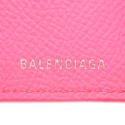 Balenciaga Trifold Wallet Ville Mini Wallet Calf Pink Silver Hardware Compact