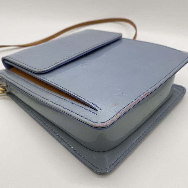 Louis Vuitton M91224 Motto Shoulder Bag Pochette Monogram Vernis Blue Vintage