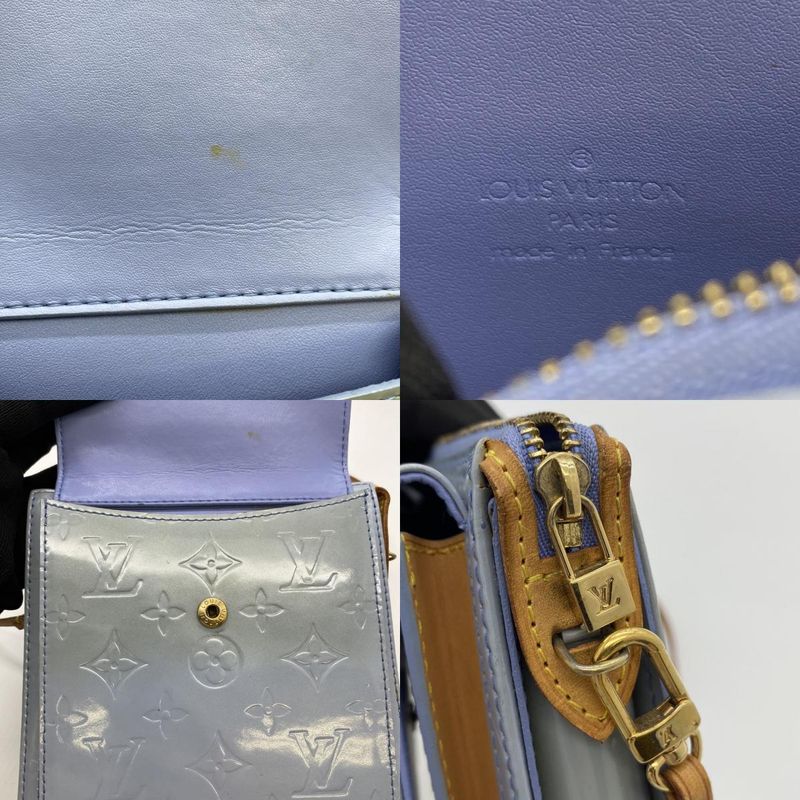 Louis Vuitton M91224 Motto Shoulder Bag Pochette Monogram Vernis Blue Vintage