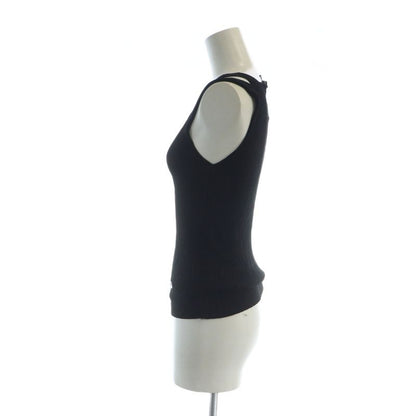 Gucci Ribbed Tank Top Interlocking Sleeveless Logo XS Black - GY01 MQ