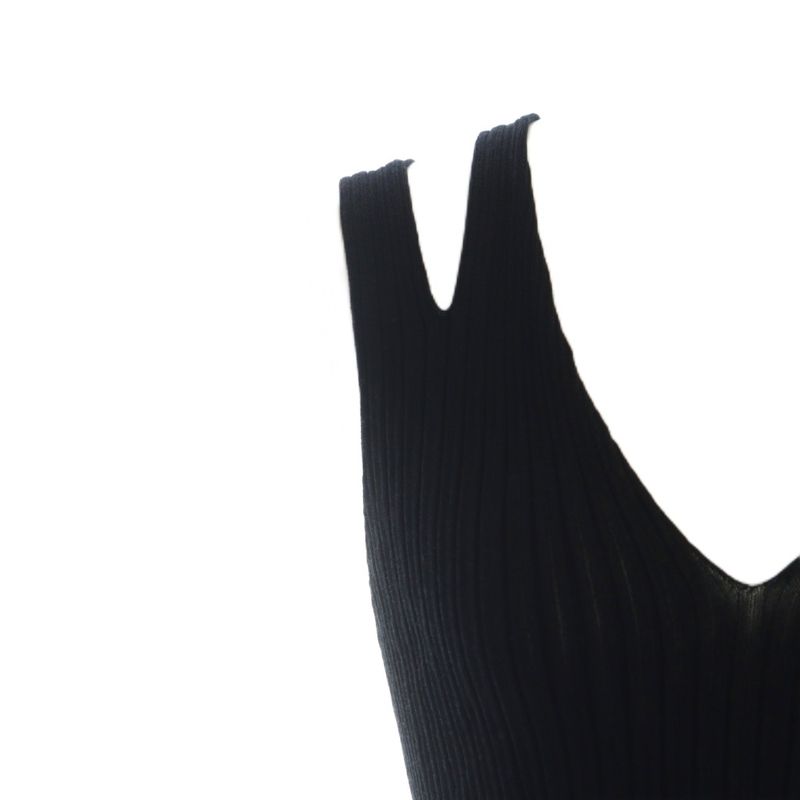 Gucci Ribbed Tank Top Interlocking Sleeveless Logo XS Black - GY01 MQ