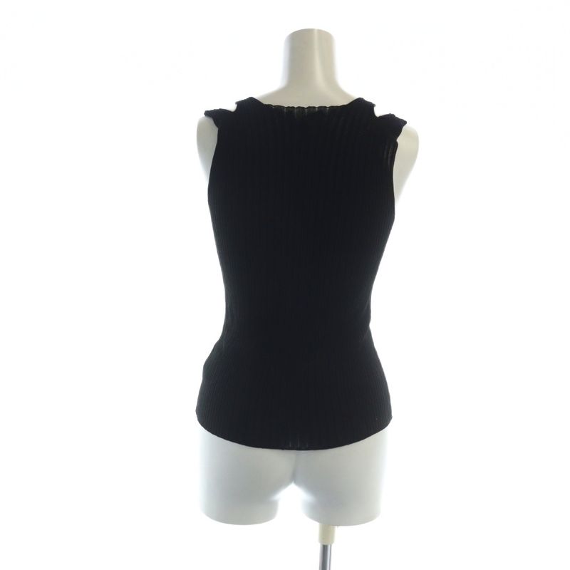 Gucci Ribbed Tank Top Interlocking Sleeveless Logo XS Black - GY01 MQ