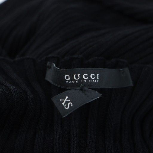Gucci Ribbed Tank Top Interlocking Sleeveless Logo XS Black - GY01 MQ