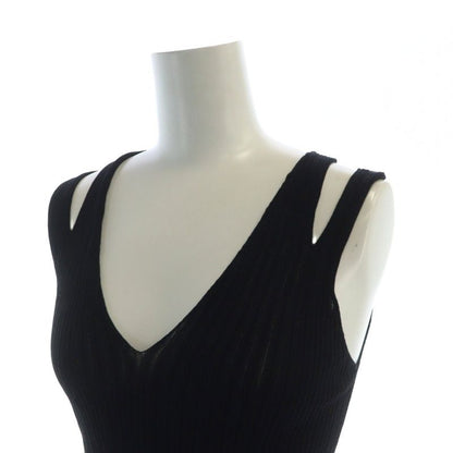 Gucci Ribbed Tank Top Interlocking Sleeveless Logo XS Black - GY01 MQ
