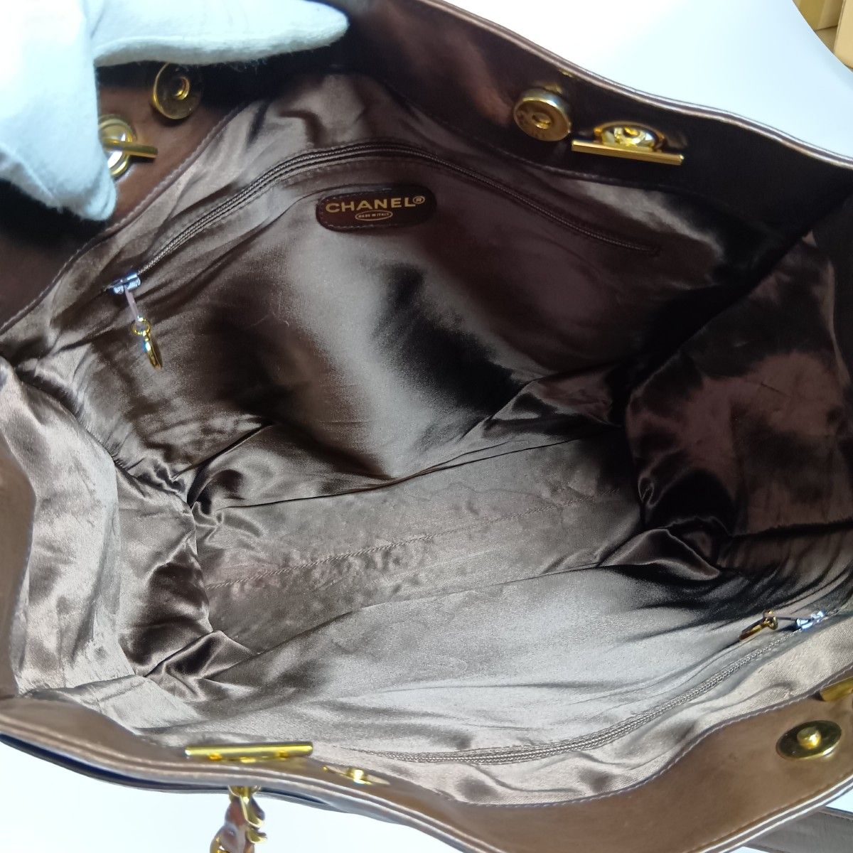 Chanel Cocomark Chain Tote Bag Brown