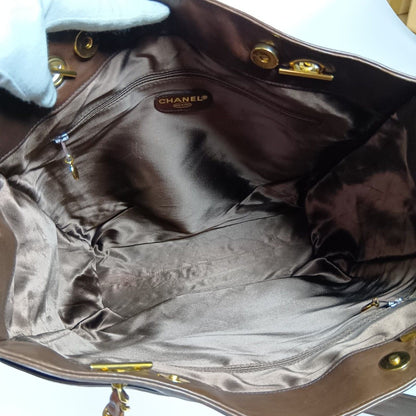 Chanel Cocomark Chain Tote Bag Brown
