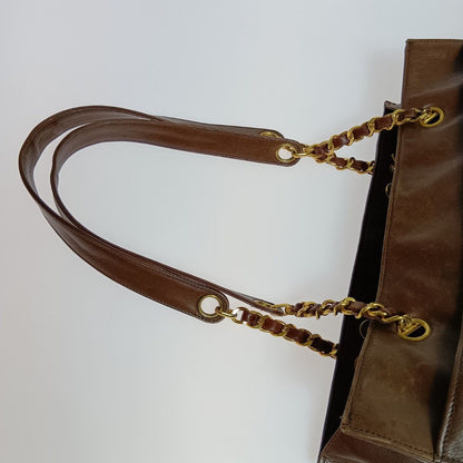 Chanel Cocomark Chain Tote Bag Brown