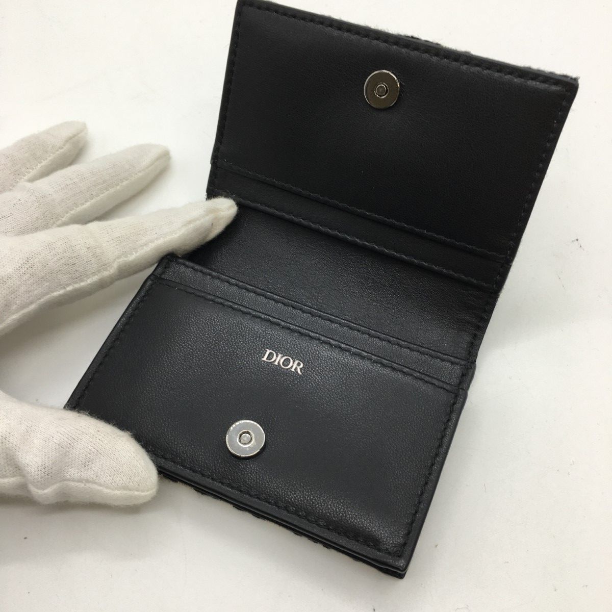 Christian Dior Trotter Card Case 10-Bo-0290 Navy