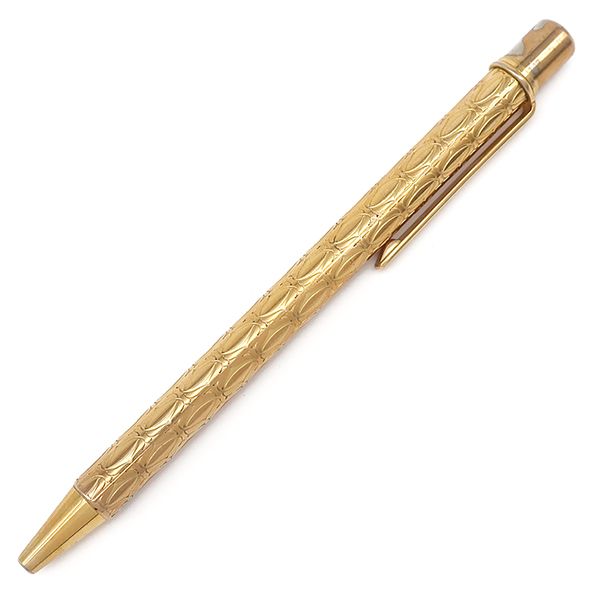 Cartier Ballpoint Pen C de Happy Birthday GP Gold Black Ink Writing Verified