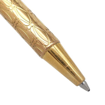 Cartier Ballpoint Pen C de Happy Birthday GP Gold Black Ink Writing Verified