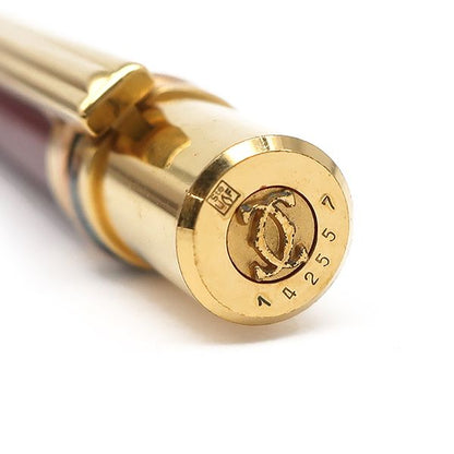 Cartier Ballpoint Pen Trinity GP Resin Bordeaux X Gold Must de Cartier Blue Ink