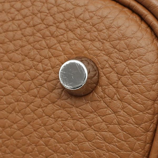 Hermes Handbag Picotin Lock MM Taurillon Clemence Gold Silver Hardware Brown