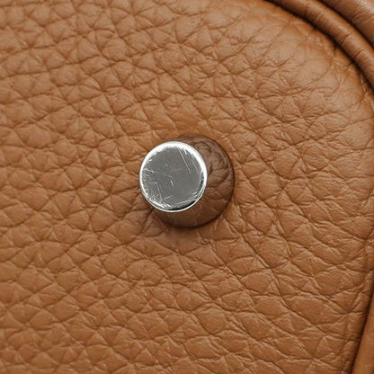 Hermes Handbag Picotin Lock MM Taurillon Clemence Gold Silver Hardware Brown