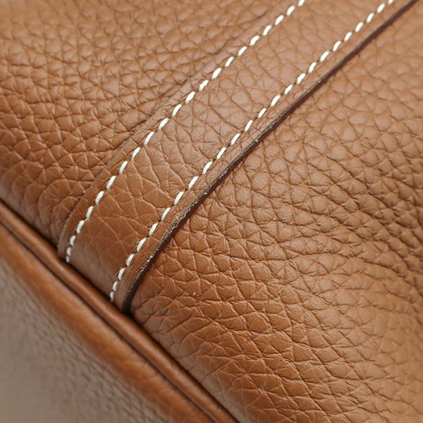 Hermes Handbag Picotin Lock MM Taurillon Clemence Gold Silver Hardware Brown