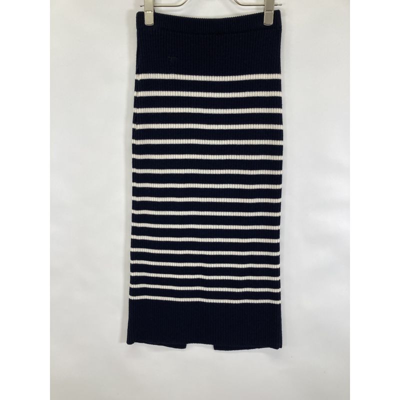 Christian DIOR Navy And White Striped Knit Skirt 38