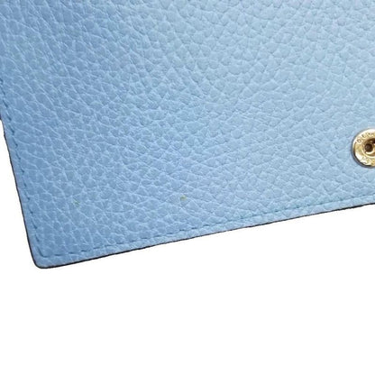 Gucci 466506 Interlocking G Leather Chain Shoulder Bag Wallet Bag Blue