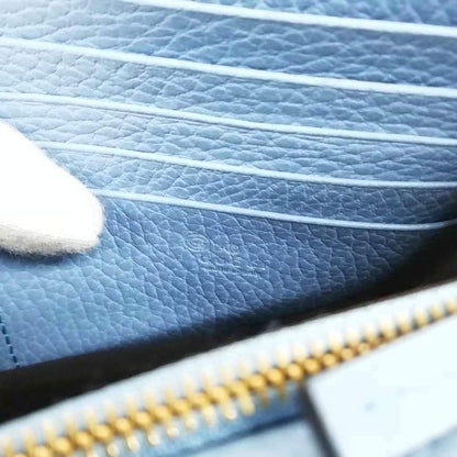 Gucci 466506 Interlocking G Leather Chain Shoulder Bag Wallet Bag Blue