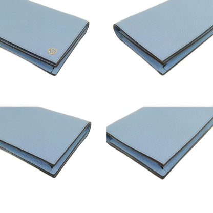 Gucci 466506 Interlocking G Leather Chain Shoulder Bag Wallet Bag Blue