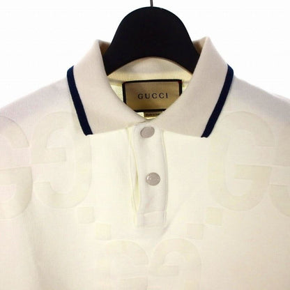 Gucci GG Logo Polo Shirt Short Sleeves S White 768508 Xjf5s