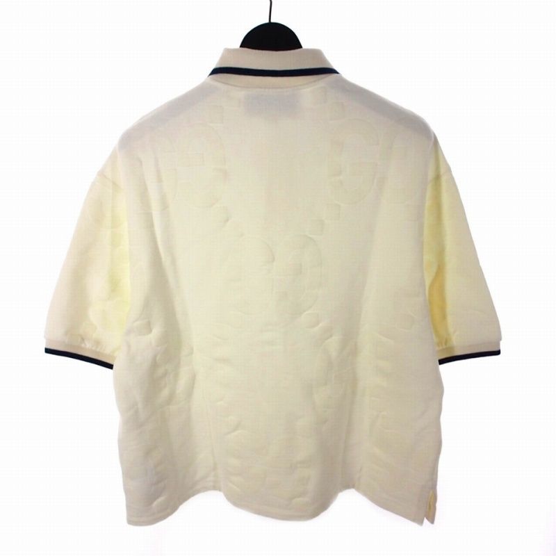 Gucci GG Logo Polo Shirt Short Sleeves S White 768508 Xjf5s