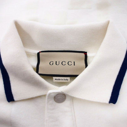 Gucci GG Logo Polo Shirt Short Sleeves S White 768508 Xjf5s