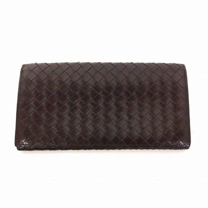 Bottega Veneta Intrecciato Folded Long Wallet With Zipper Removal Brown