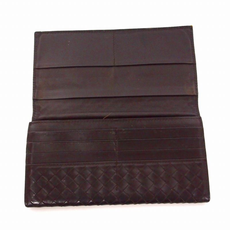 Bottega Veneta Intrecciato Folded Long Wallet With Zipper Removal Brown