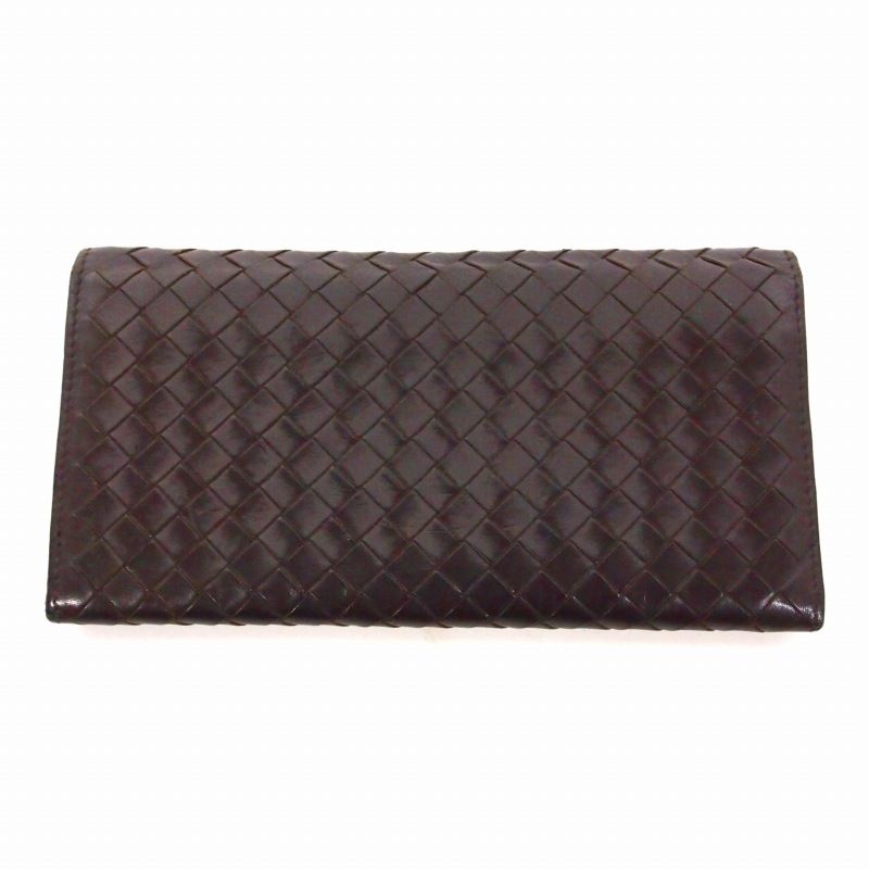 Bottega Veneta Intrecciato Folded Long Wallet With Zipper Removal Brown