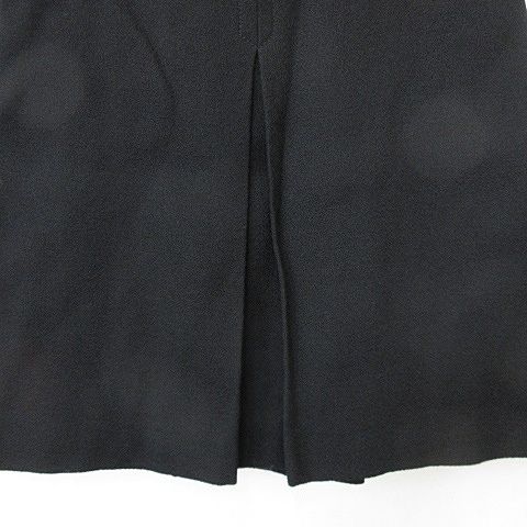 Gucci Skirt Flared Skirt Mini Length Pleated Wool Black 42 AA