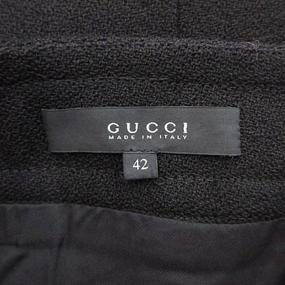 Gucci Skirt Flared Skirt Mini Length Pleated Wool Black 42 AA