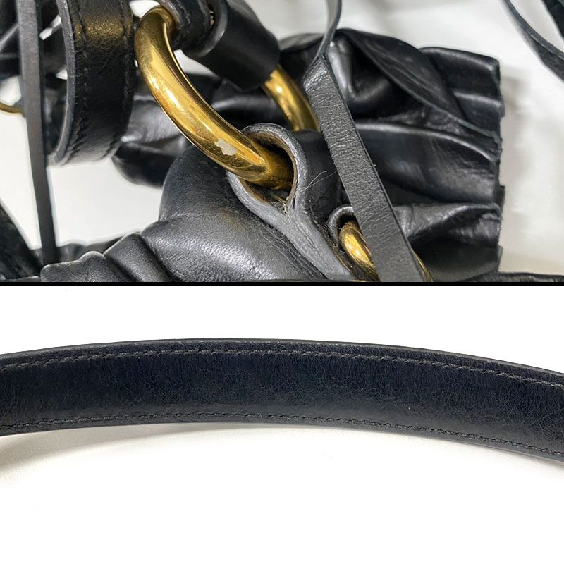 Prada 2WAY Handbag Bn1647 Leather Black One Shoulder