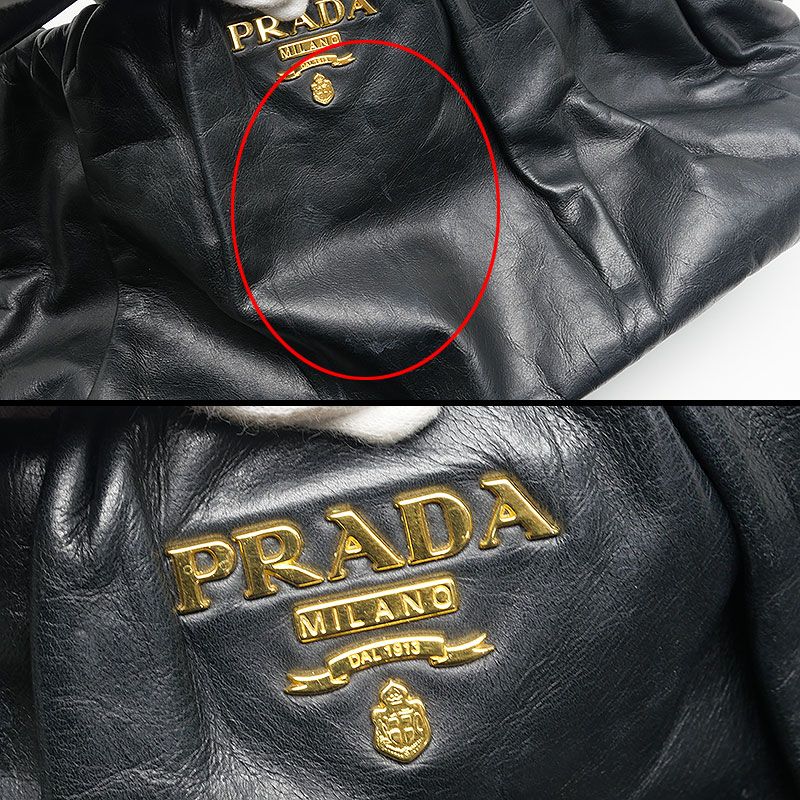 Prada 2WAY Handbag Bn1647 Leather Black One Shoulder