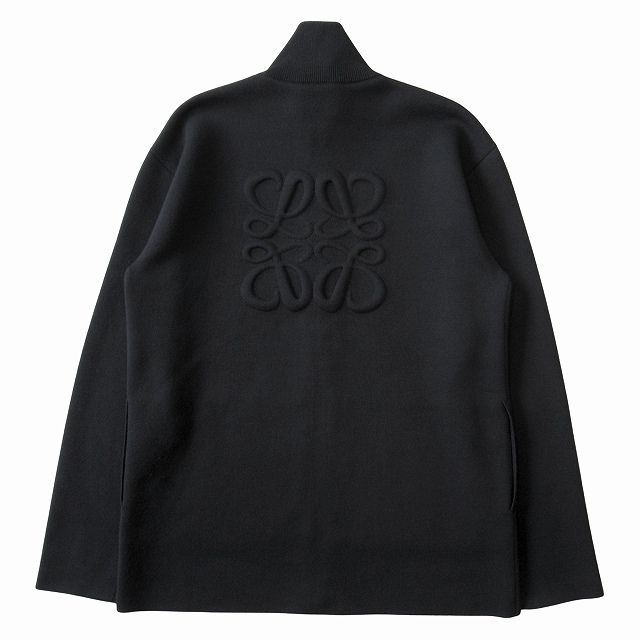 23AW Loewe Driver's Knit Jacket Blouson Oversized Zip Up Embossed Anagram Back
