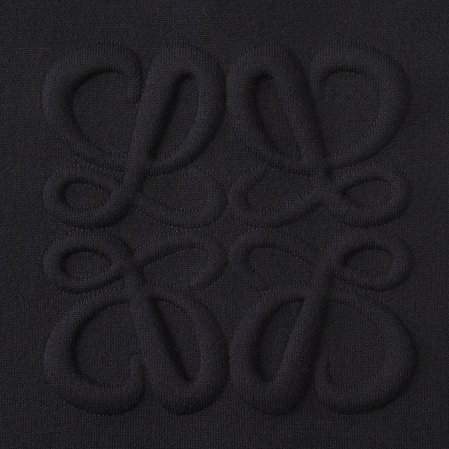 23AW Loewe Driver's Knit Jacket Blouson Oversized Zip Up Embossed Anagram Back