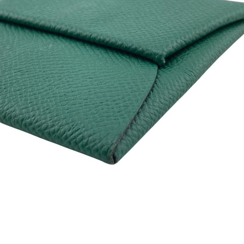 Hermes Z Bastia Coin Case Wallet Brand Coin Purse Green Unisex