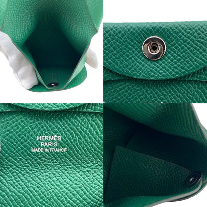 Hermes Z Bastia Coin Case Wallet Brand Coin Purse Green Unisex
