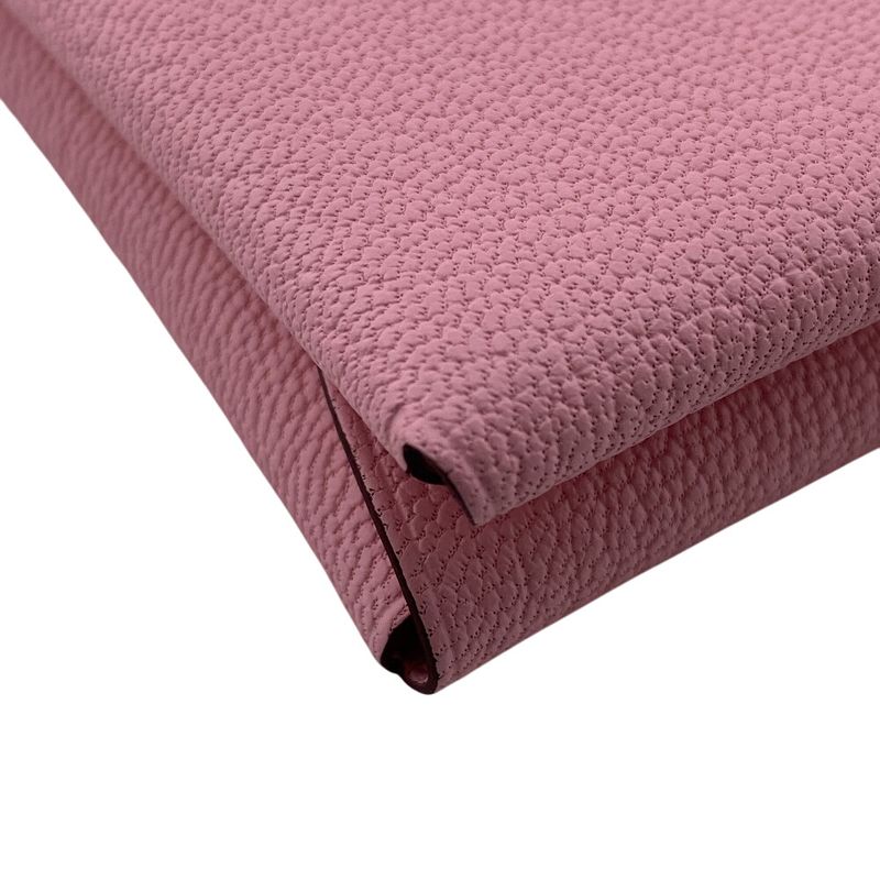 Hermes W Calvi Duo Silver Hardware Coin Case Wallet Branded Coin Purse Pink