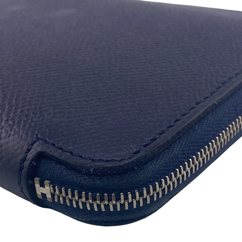 Hermes Azap Long Silk Inn Round Zipper Long Wallet Branded Card Holder Coin