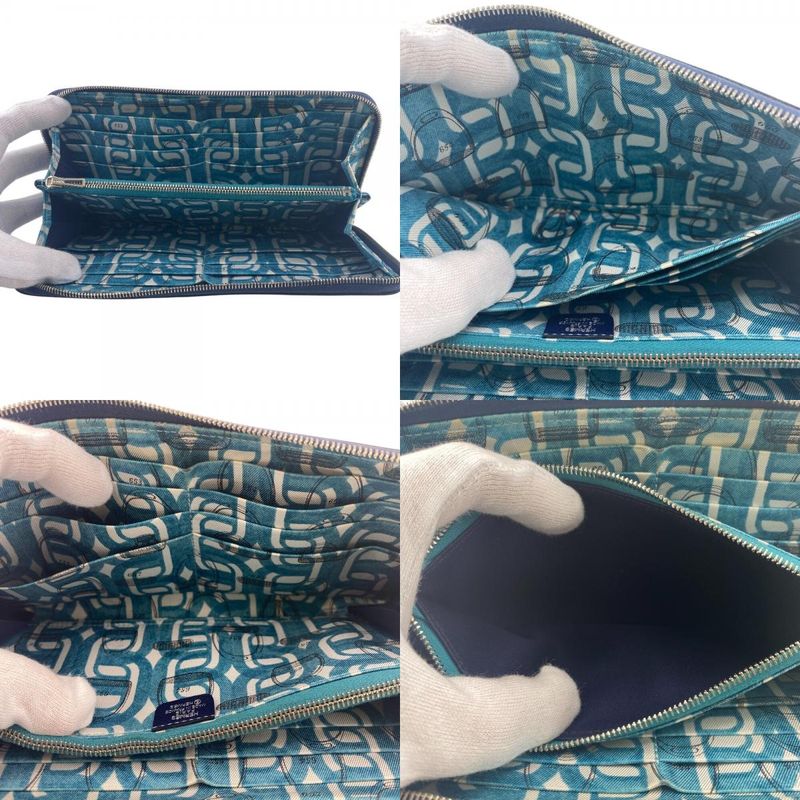 Hermes Azap Long Silk Inn Round Zipper Long Wallet Branded Card Holder Coin