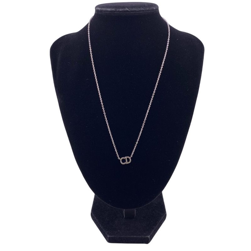 Dior Cles Dee Lune Necklace Branded Chain Jewelry Silver Women