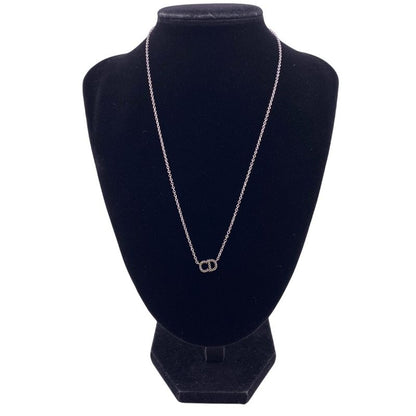 Dior Cles Dee Lune Necklace Branded Chain Jewelry Silver Women